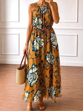 hot pink striped maxi dress Women's Teahupoo Pink Stripe Cotton Maxi Dress | Size: L main image 1